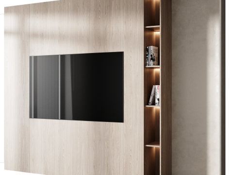 Tv wall set 13 Model 3D
