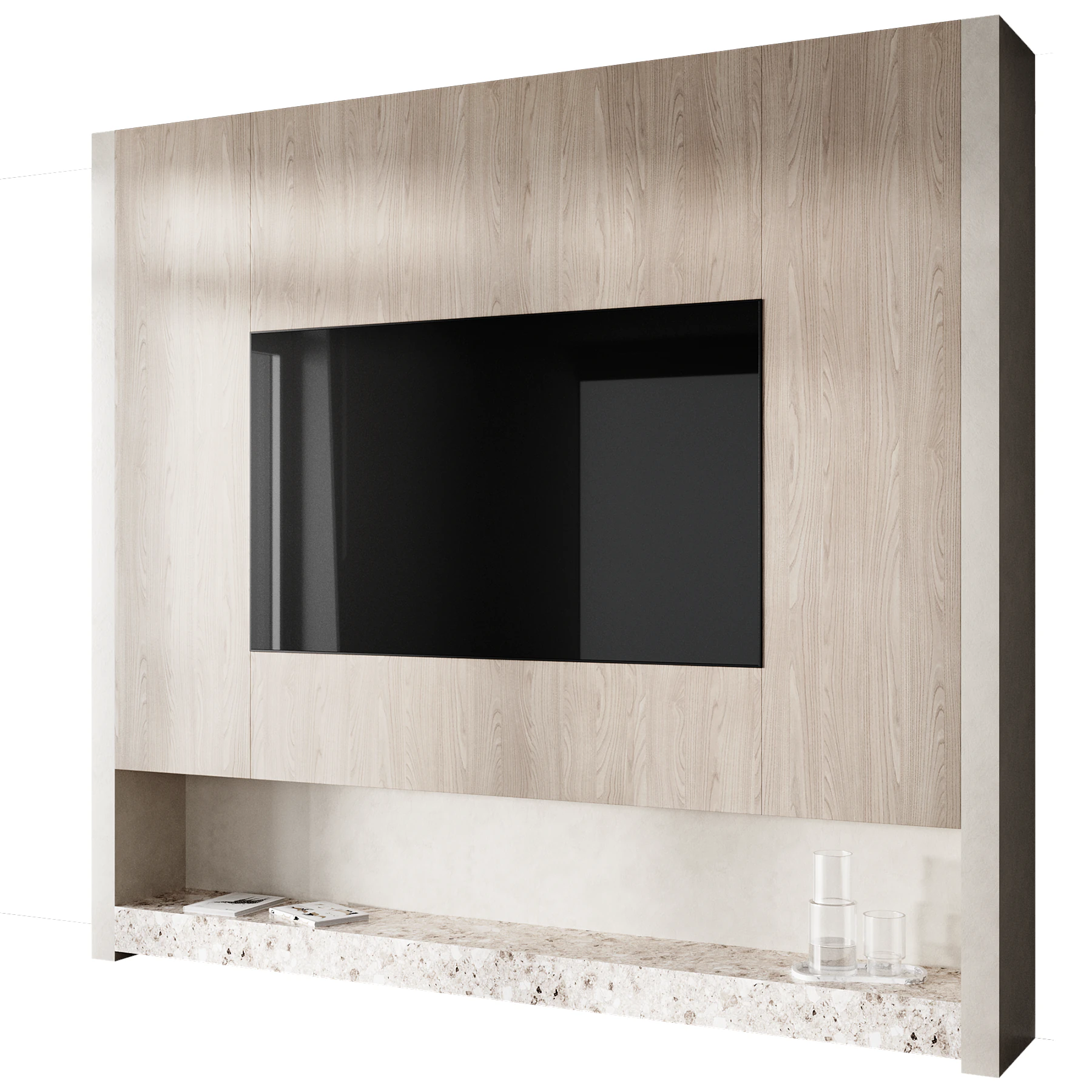Tv wall set 14 3D Model .c4d .max .obj .3ds .fbx .stl .blend 