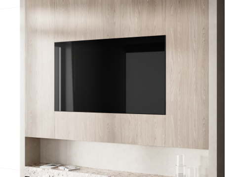 Tv wall set 14 Model 3D
