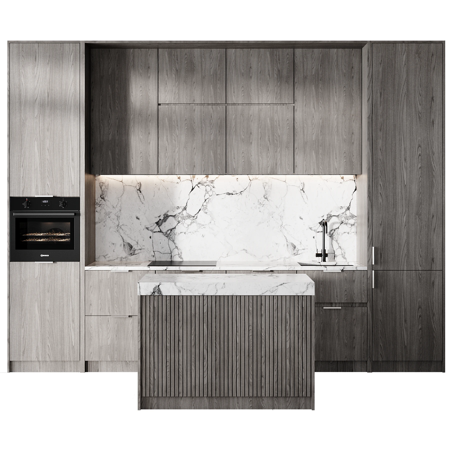 Kitchen set 010 3D Model .c4d .max .obj .3ds .fbx .stl .blend 
