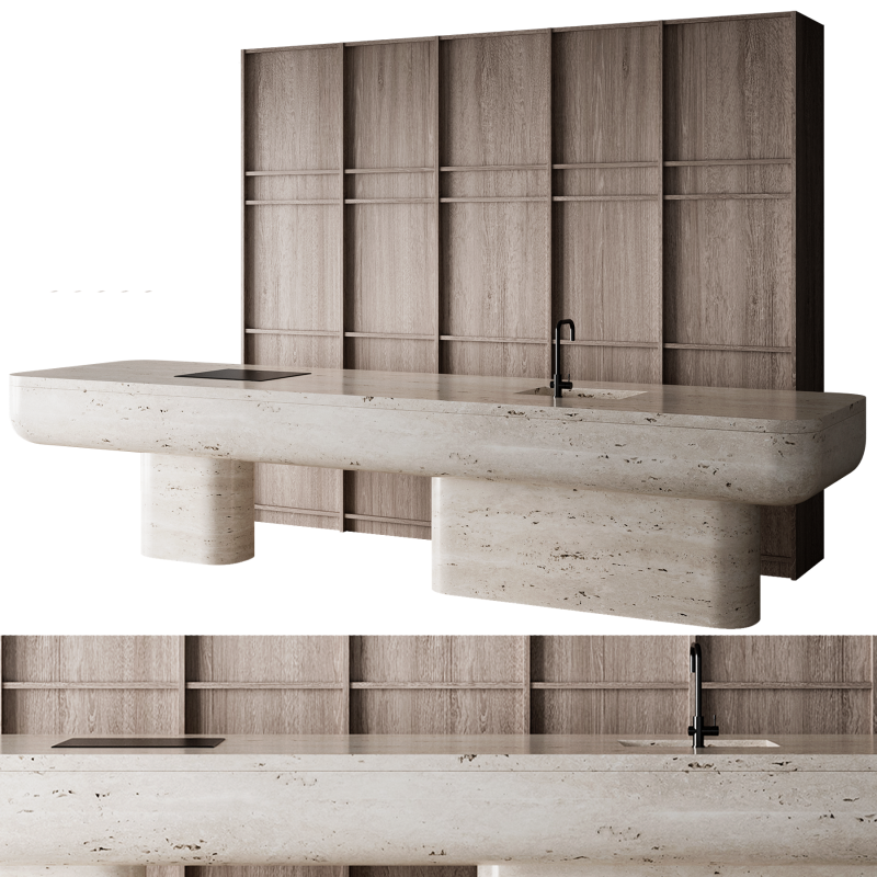 Kitchen set 24 3D Model .c4d .max .obj .3ds .fbx .stl .blend 