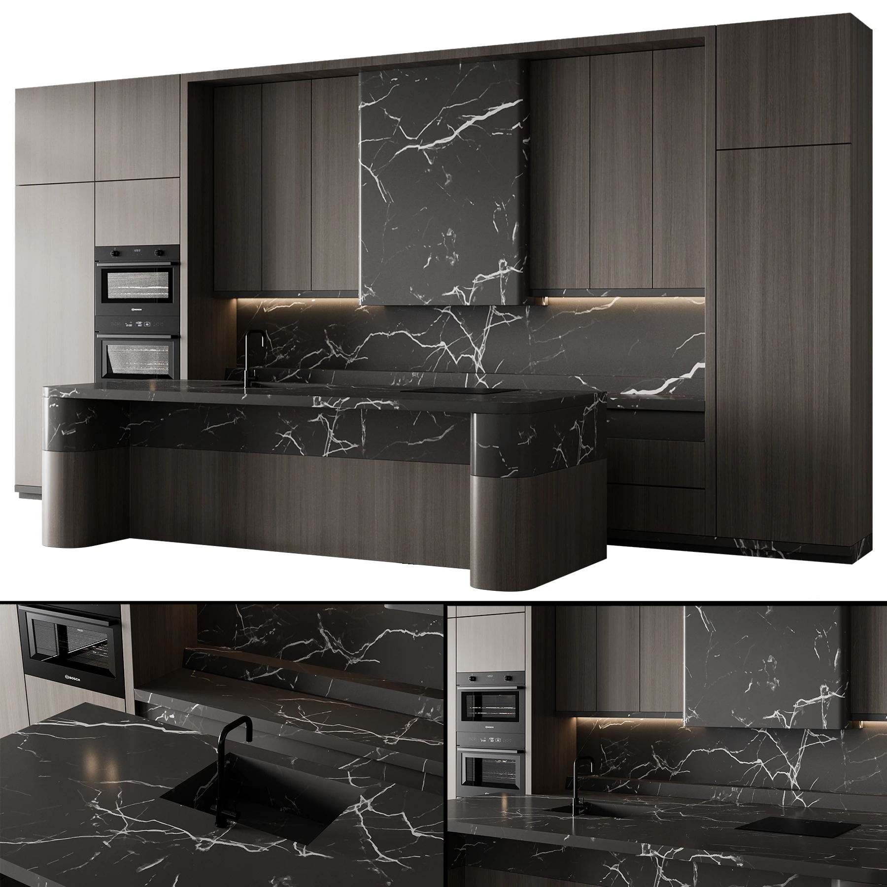 Kitchen set 32 3D Model .c4d .max .obj .3ds .fbx .stl .blend 