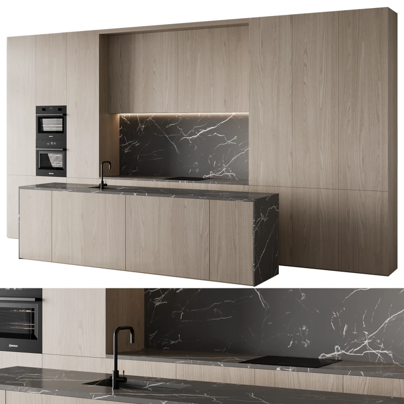 キッチンセット 33 3Dモデル .c4d .max .obj .3ds .fbx .stl .blend 