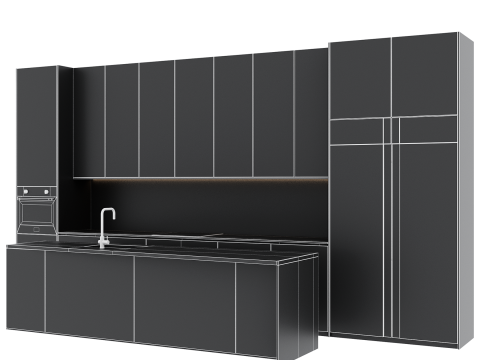 Kitchen set 040 3D 模型