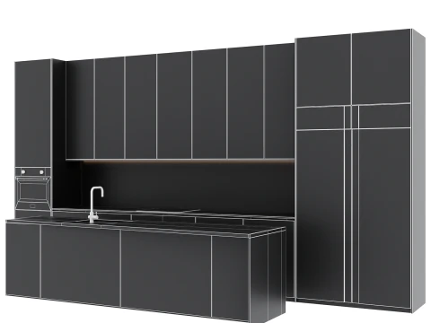 Kitchen set 040 3D Model