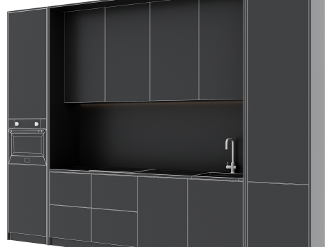 Kitchen set 048 3D Model