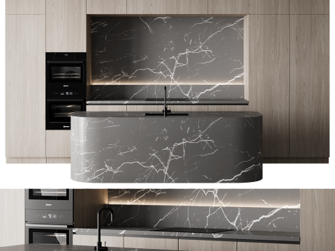 Kitchen set 053 3D Modell
