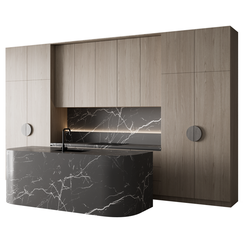 Kitchen set 057 3D Model .c4d .max .obj .3ds .fbx .stl .blend 