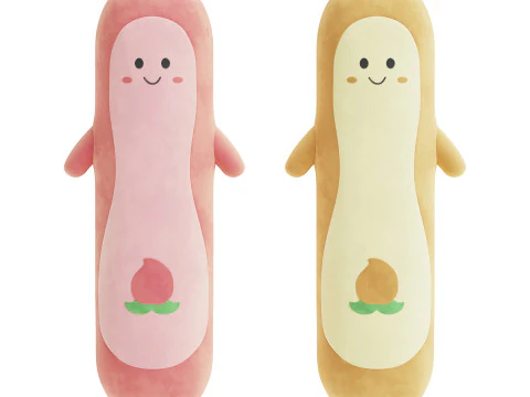 Poduszka z pluszowymi zabawkami w kształcie brzoskwini dla dzieci Model 3D