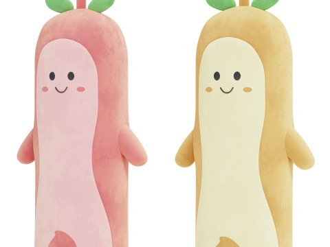 Cute Kids Plush Peach Shape Toys Pillow 3D Model