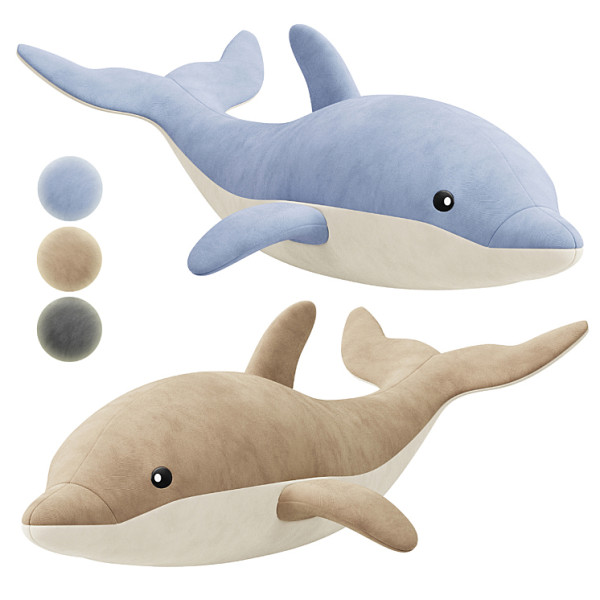 Dolphin Plush Toys 3D Model .c4d .max .obj .3ds .fbx .stl .blend