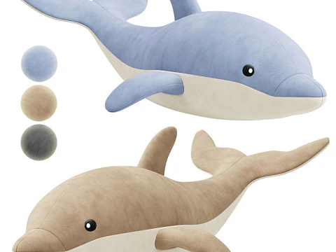 Pluszowe zabawki delfiny Model 3D