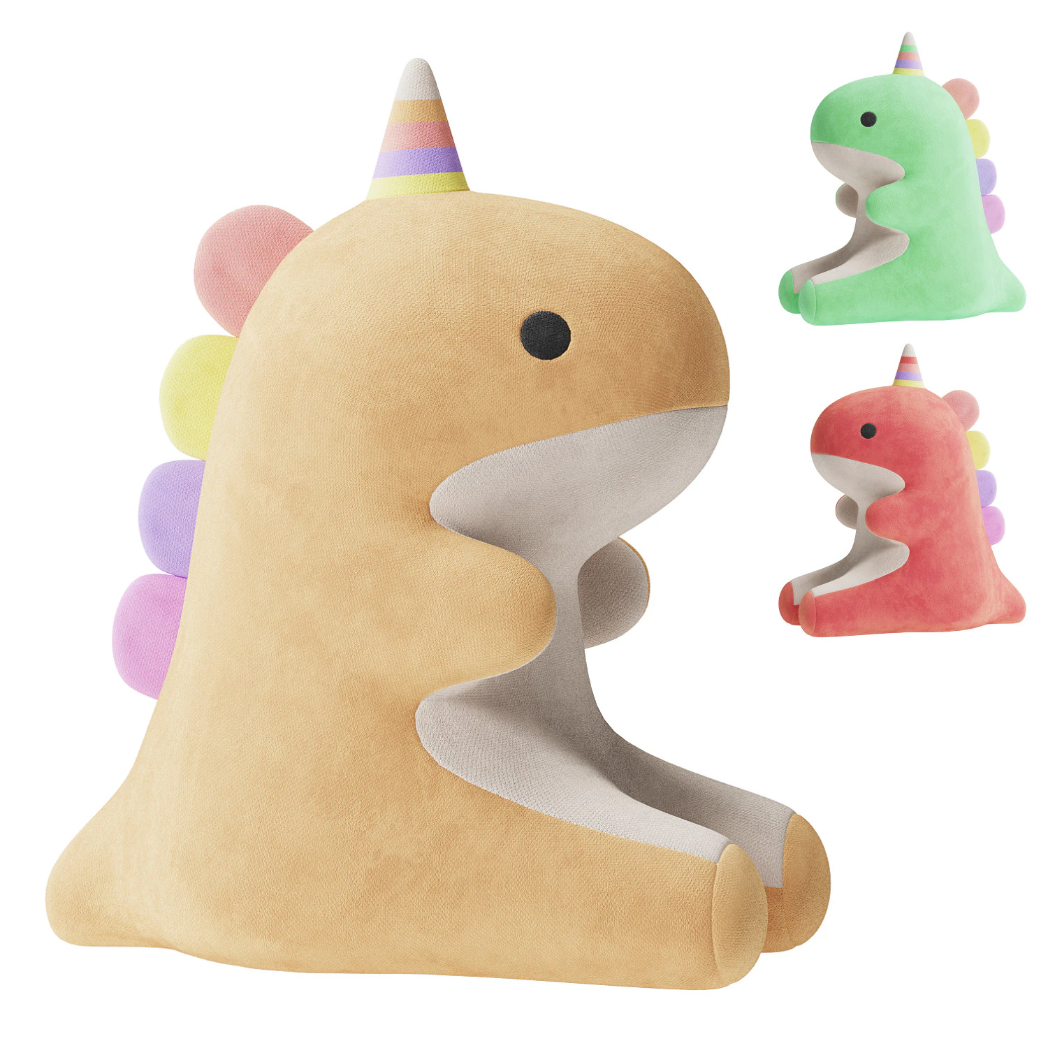 Lovely Candy Dinosaur Plush Toy 3D Model .c4d .max .obj .3ds .fbx .stl .blend 