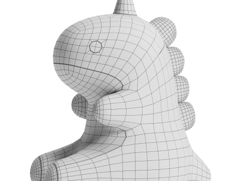 Lovely Candy Dinosaur Plush Toy 3D Model