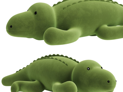 Shark and Crocodile Plush Toy Model 3D