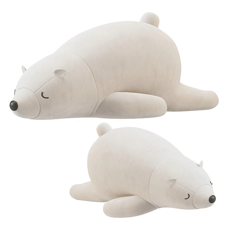 Sleeping Polar Bear Plush Toy 3D Model .c4d .max .obj .3ds .fbx .stl .blend