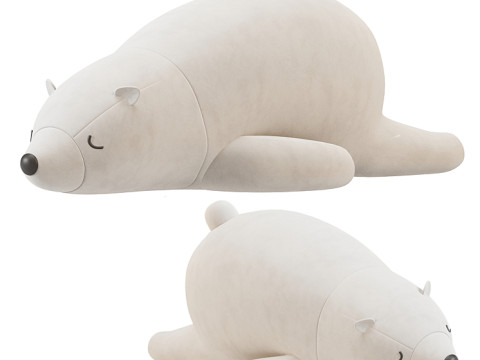 Sleeping Polar Bear Plush Toy 3D 모델