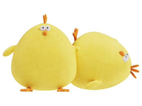 Soft Chick Dolls Plush Toys Model 3D