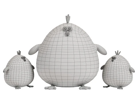 Soft Chick Dolls Plush Toys 3D Model