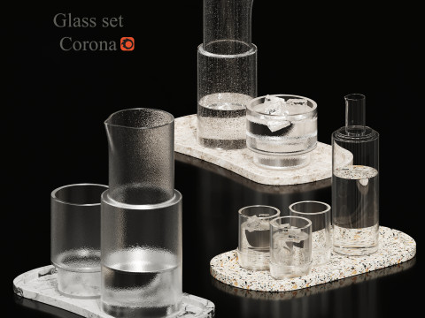 Glass decore set 3D 모델