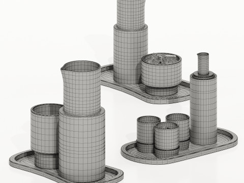 Glass decore set Model 3D