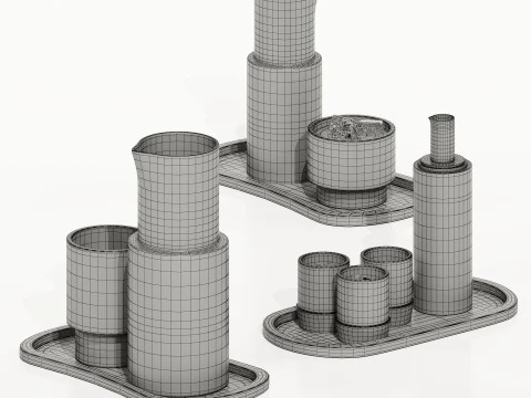 Glass decore set 3D Model