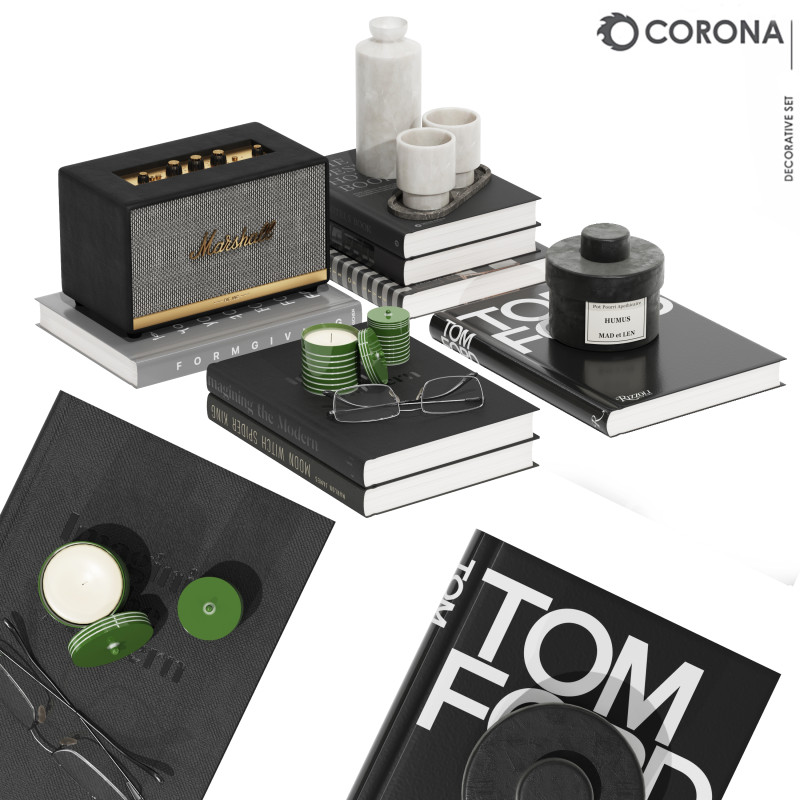Decorative set-10 3D 模型 .c4d .max .obj .3ds .fbx .stl .blend