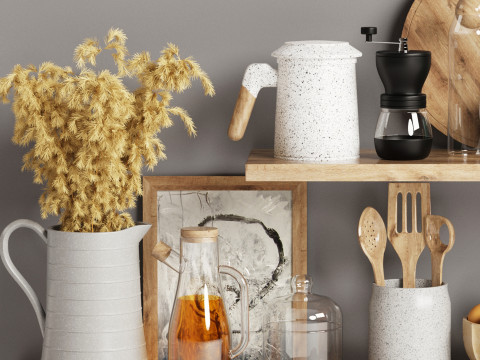 Kitchen decore set 3D Model