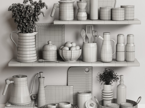 Kitchen decore set 3D Model