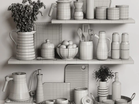 Kitchen decore set 3D Model