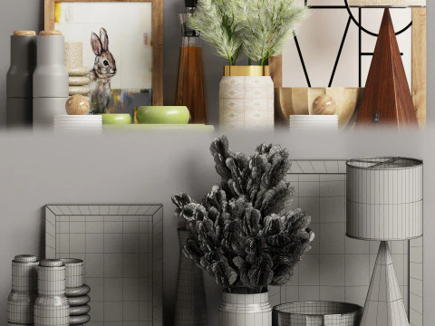 Decorative set 01 3D Model