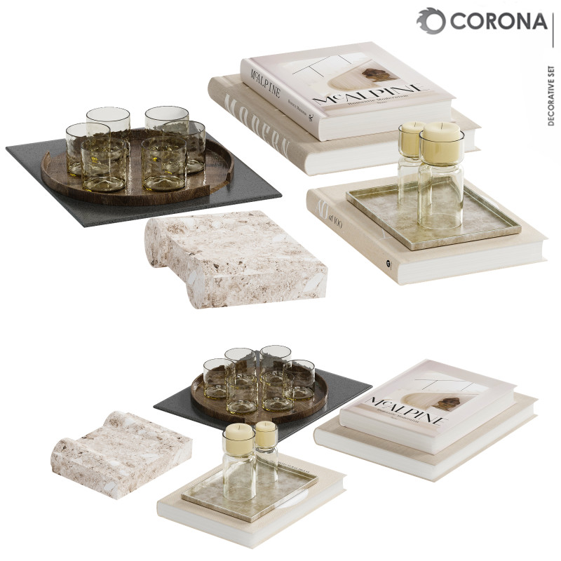 Decorative set-04 3D Model .c4d .max .obj .3ds .fbx .stl .blend