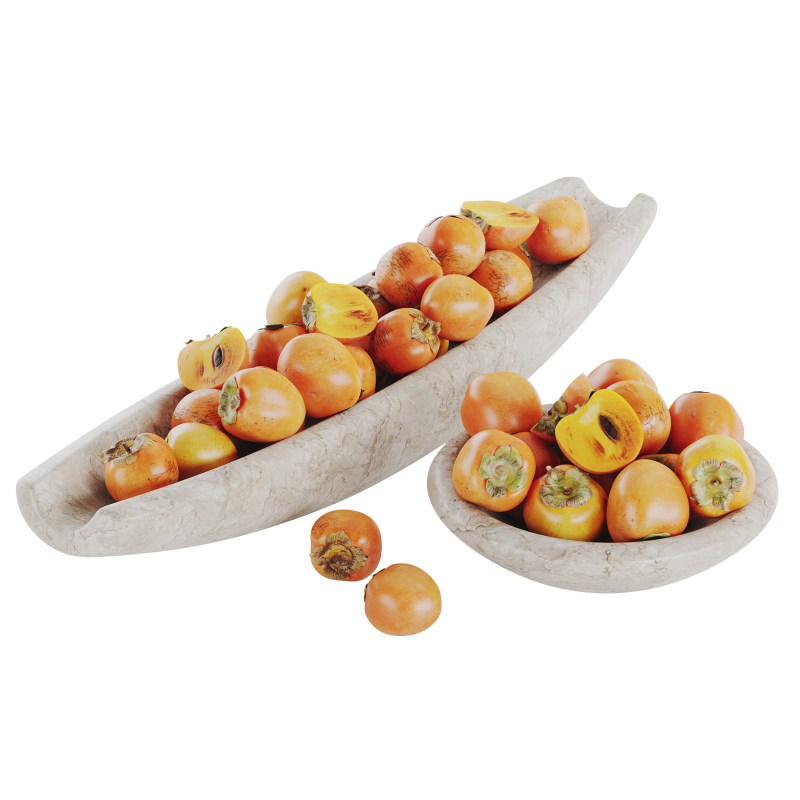 Low Bowl Centerpiece with Persimmons 3D Modell .c4d .max .obj .3ds .fbx .stl .blend
