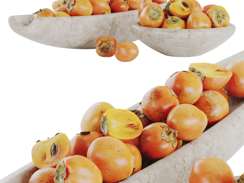 Low Bowl Centerpiece with Persimmons 3D Modell