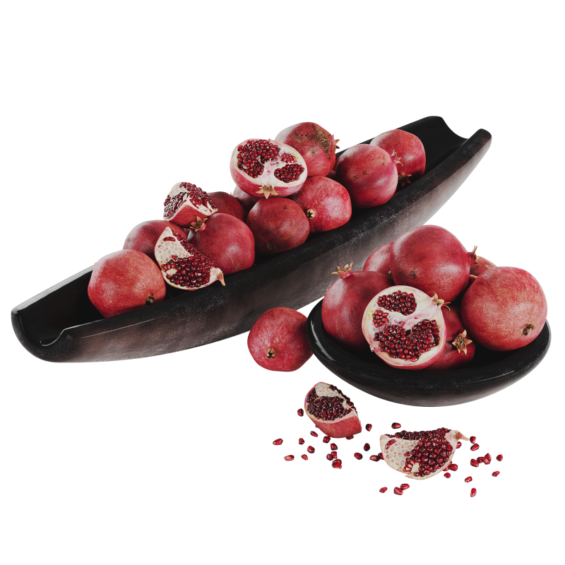 Low Bowl Centerpiece with Pomegranates 3D मॉडल .c4d .max .obj .3ds .fbx .stl .blend