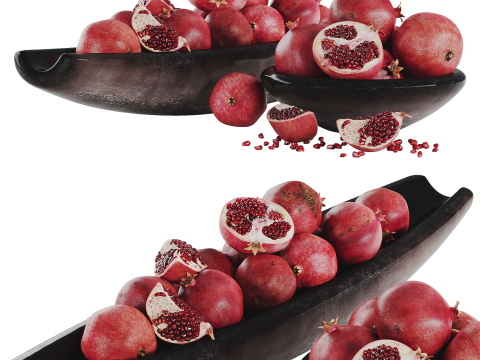 Low Bowl Centerpiece with Pomegranates 3D 模型