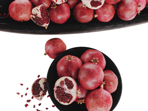 Low Bowl Centerpiece with Pomegranates 3D 模型