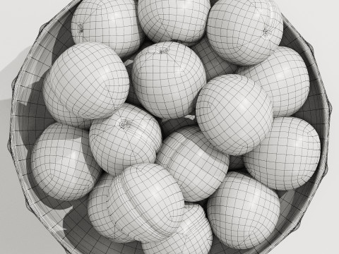 Low Glass Bowl Centerpiece with Apricots 3D Model