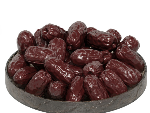 Low Glass Bowl Centerpiece with Arabic Persimmons 3D Модель