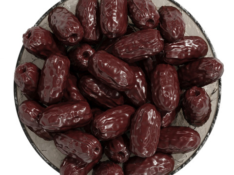 Low Glass Bowl Centerpiece with Arabic Persimmons 3D Модель