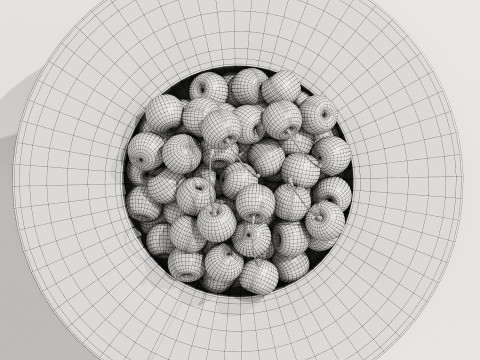 Low Glass Bowl Centerpiece with Cherrys 3D 模型