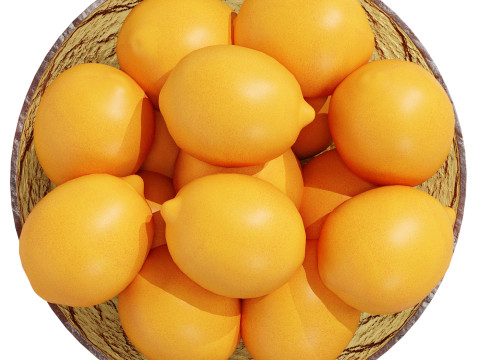 Low Glass Bowl Centerpiece with Lemon Modelo 3D