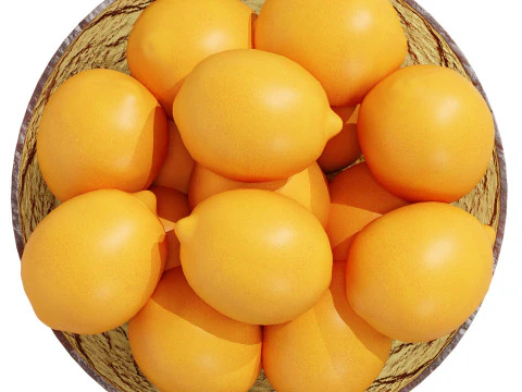 Centrotavola Ciotola Bassa in Vetro con Limone Modello 3D