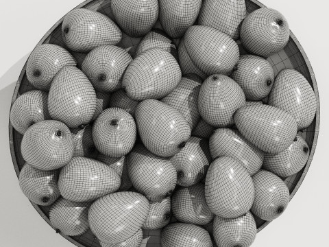 Low Glass Bowl Centerpiece with Mango Modelo 3D