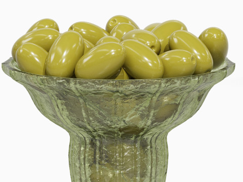 Low Glass Bowl Centerpiece with Olives Modelo 3D