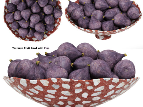 Terrazzo Fruit Bowl with Figs 3D Model
