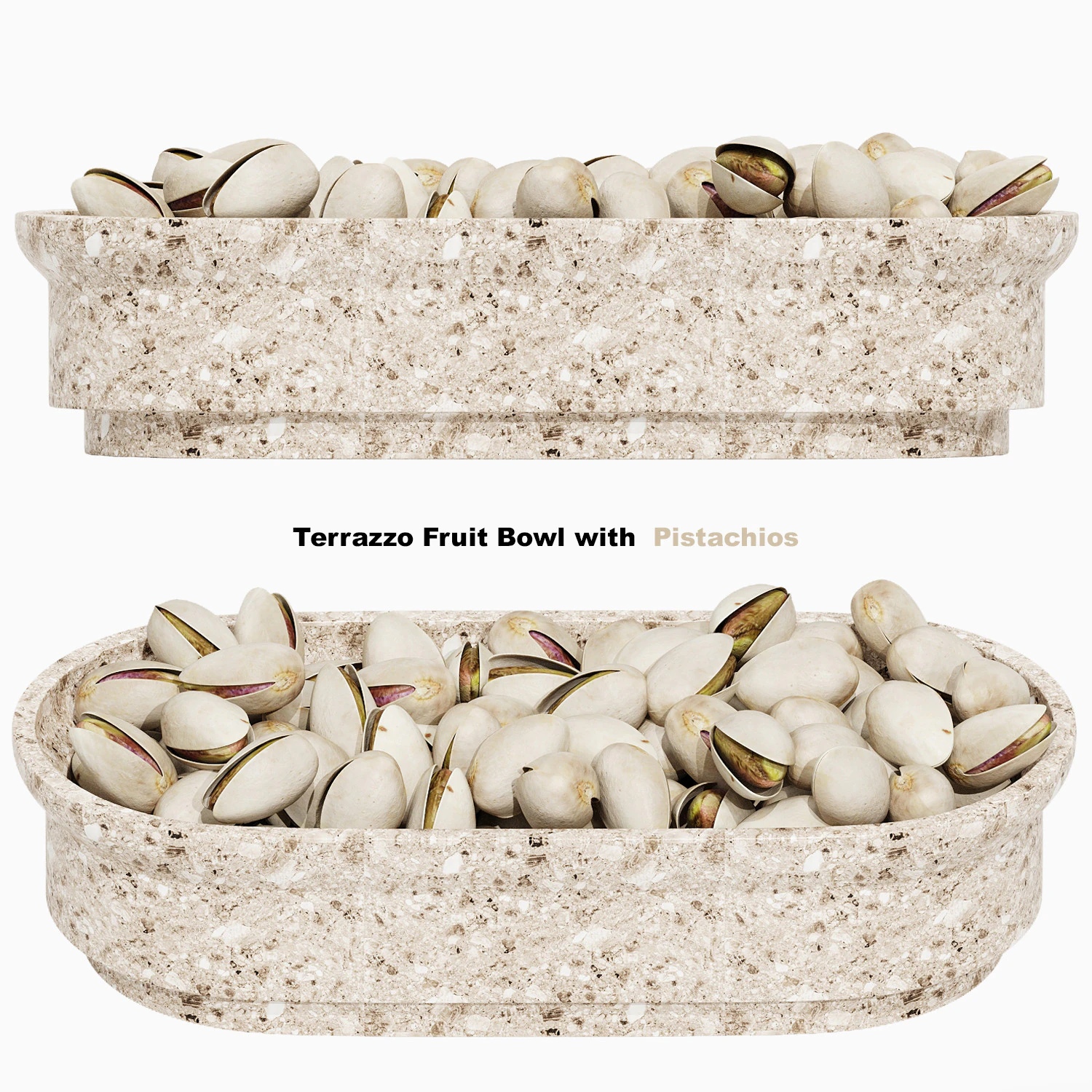 Terrazzo Fruit Bowl with Pistachios 3D Model .c4d .max .obj .3ds .fbx .stl .blend 