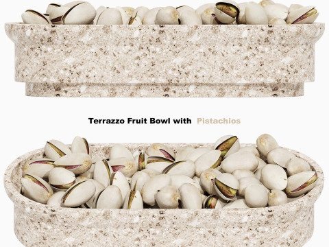 Terrazzo Fruit Bowl with Pistachios 3D Model