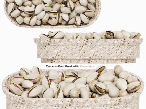 Terrazzo Fruit Bowl with Pistachios 3D Model