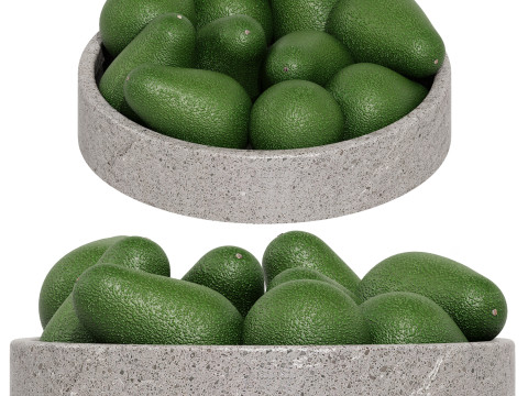 Terrazzo Fruit Bowl with Avocado 3D Model
